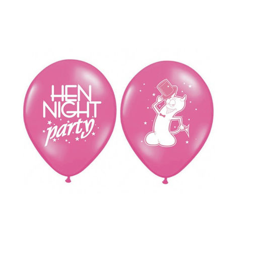 Picture of HEN NIGHT PARTY PINK 12INCH LATEX BALLOONS - 6PK